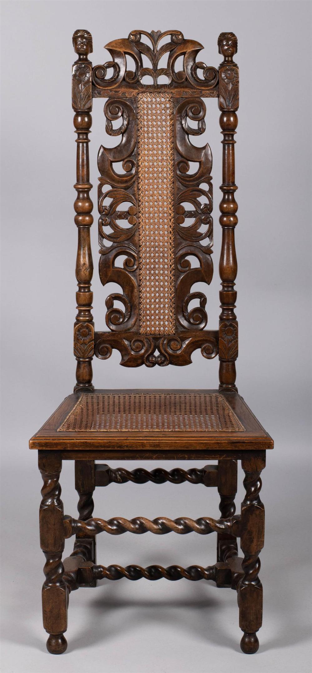 CHARLES II WALNUT SIDE CHAIR 48