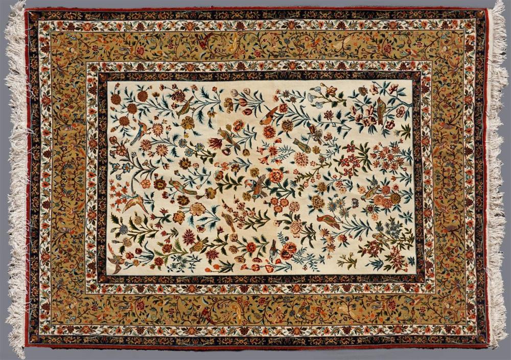 PERSIAN SILK AND WOOL TABRIZ RUG