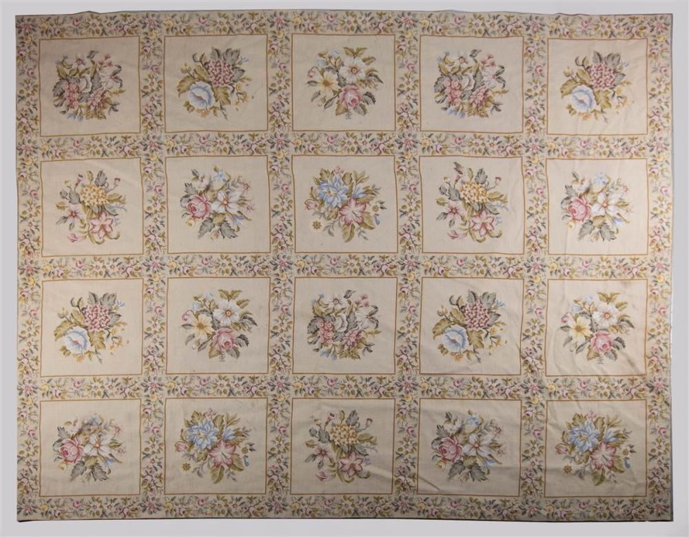 LARGE CHINESE FLORAL NEEDLEPOINT