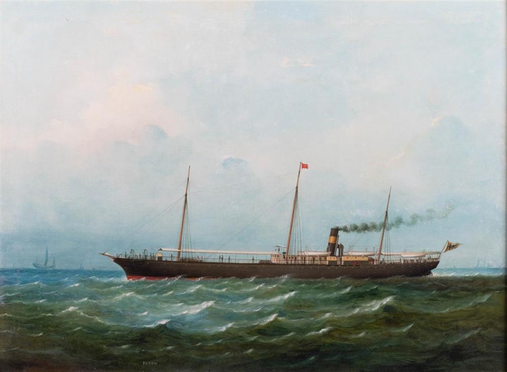 CHINA TRADE , STEAMER SHIP WITH