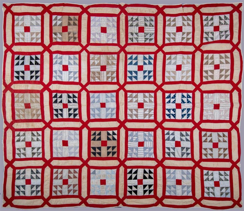 VINTAGE FLYING GEESE QUILT APPROX.