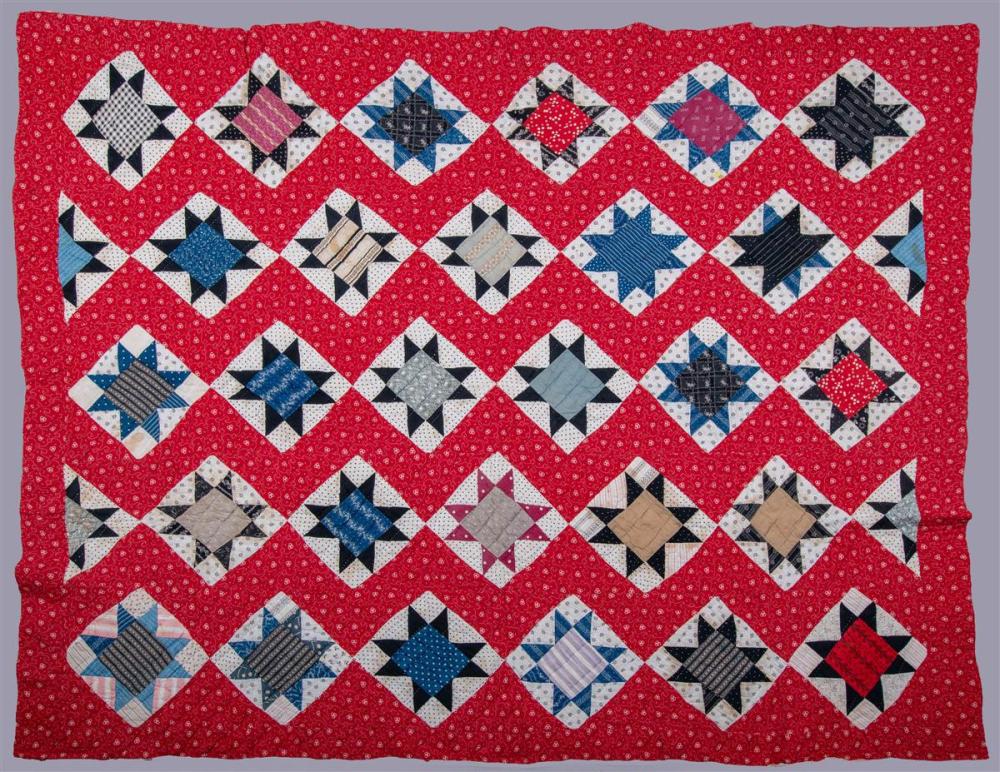 VINTAGE EIGHT POINT STAR QUILT 33c538