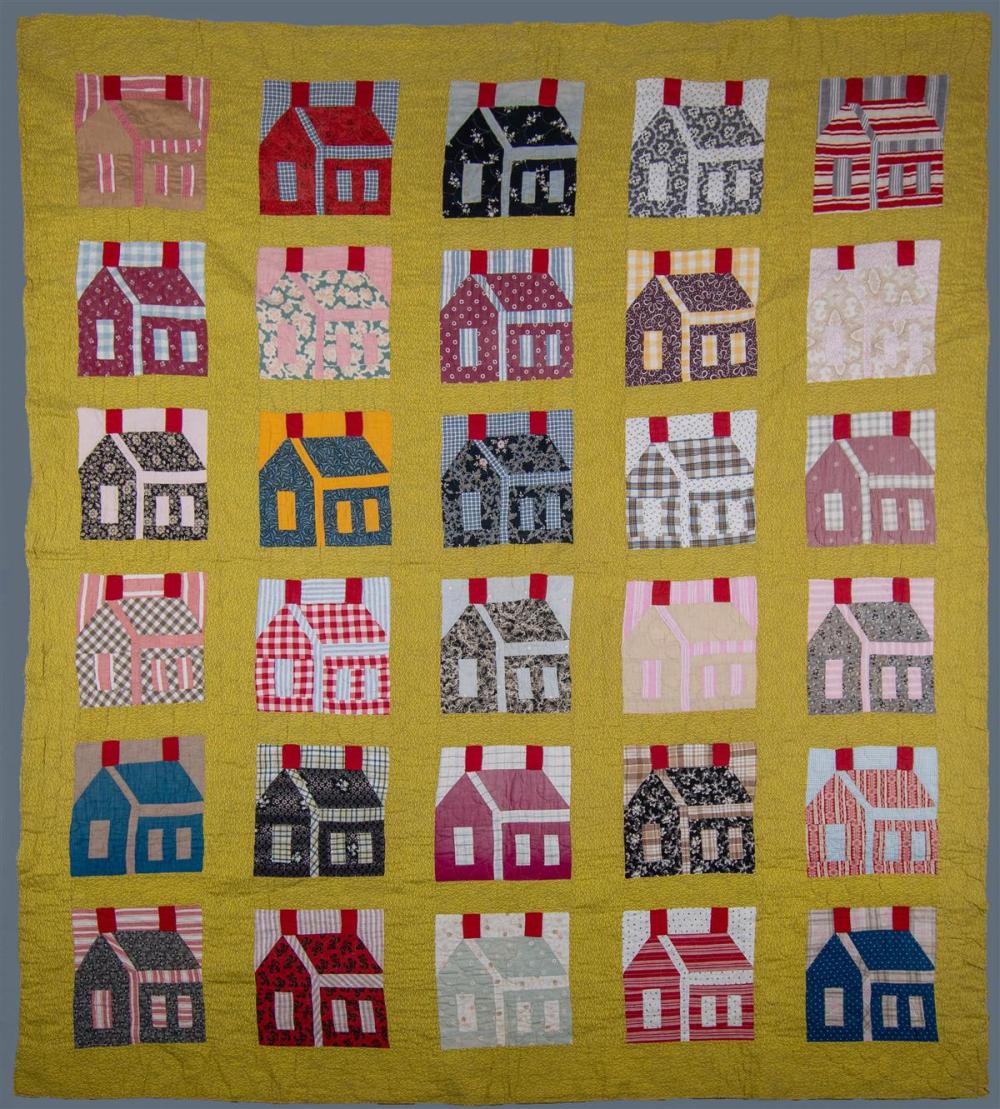 VINTAGE SCHOOLHOUSE BLOCK AND APPLIQUE 33c53a