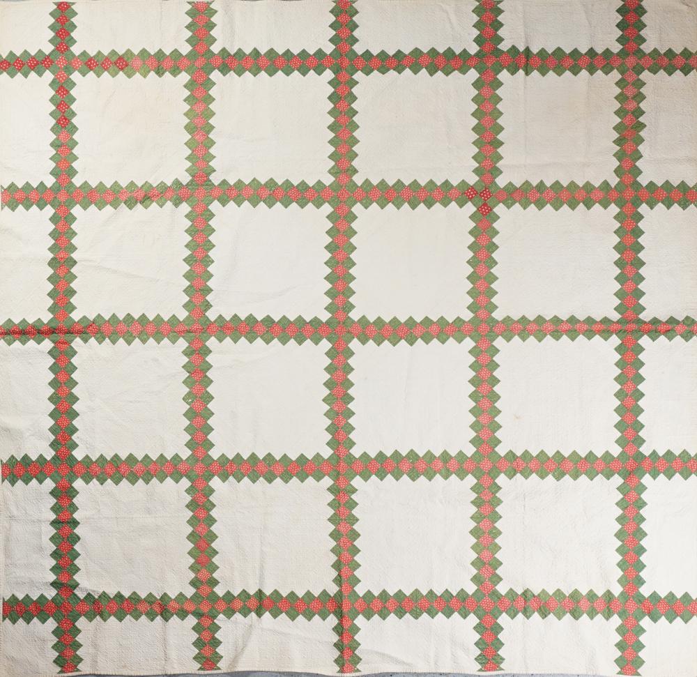 VINTAGE DOUBLE IRISH CHAIN QUILT 33c53c