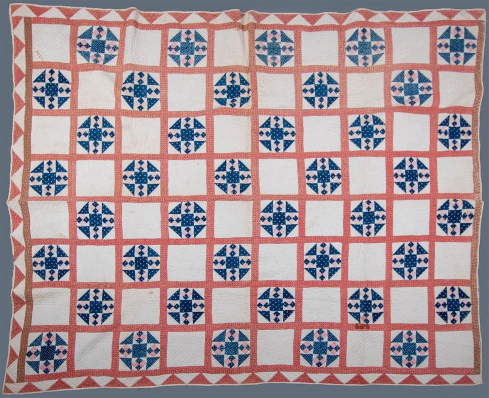 VINTAGE SHOO FLY PIECED QUILT APPROX  33c536