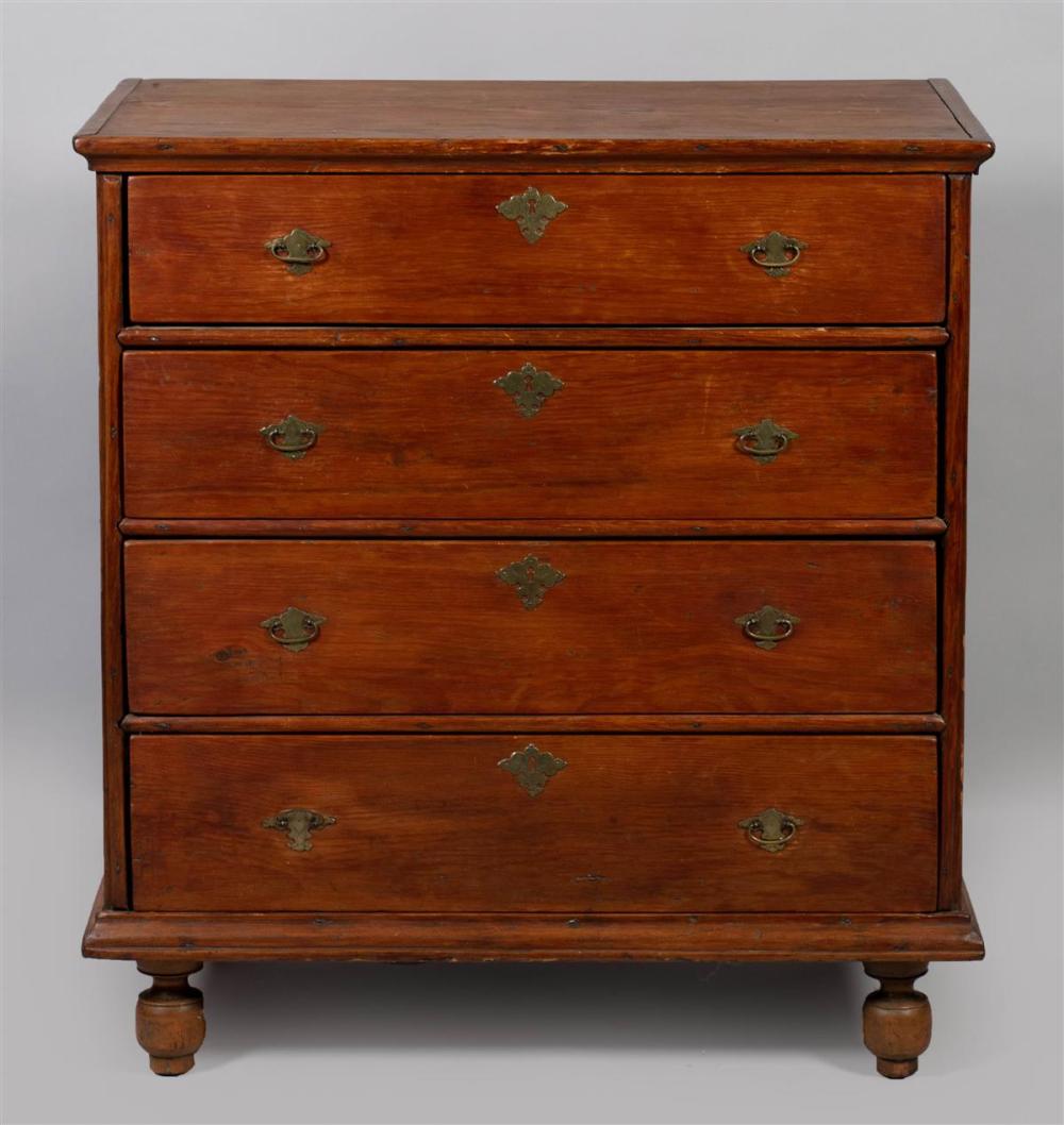 WILLIAM AND MARY STAINED PINE CHEST