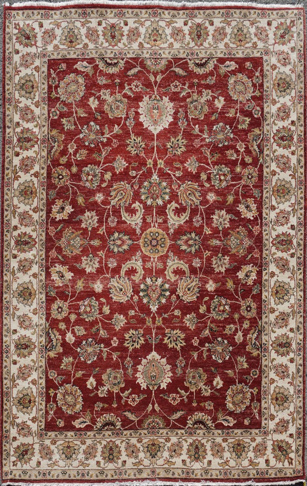 INDO-TABRIZ WOOL RUG APPROX. 6'