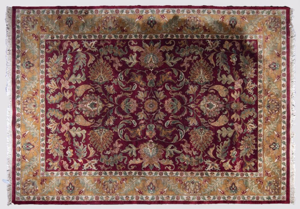 INDO JAIPUR HAND KNOTTED WOOL RUG 33c651