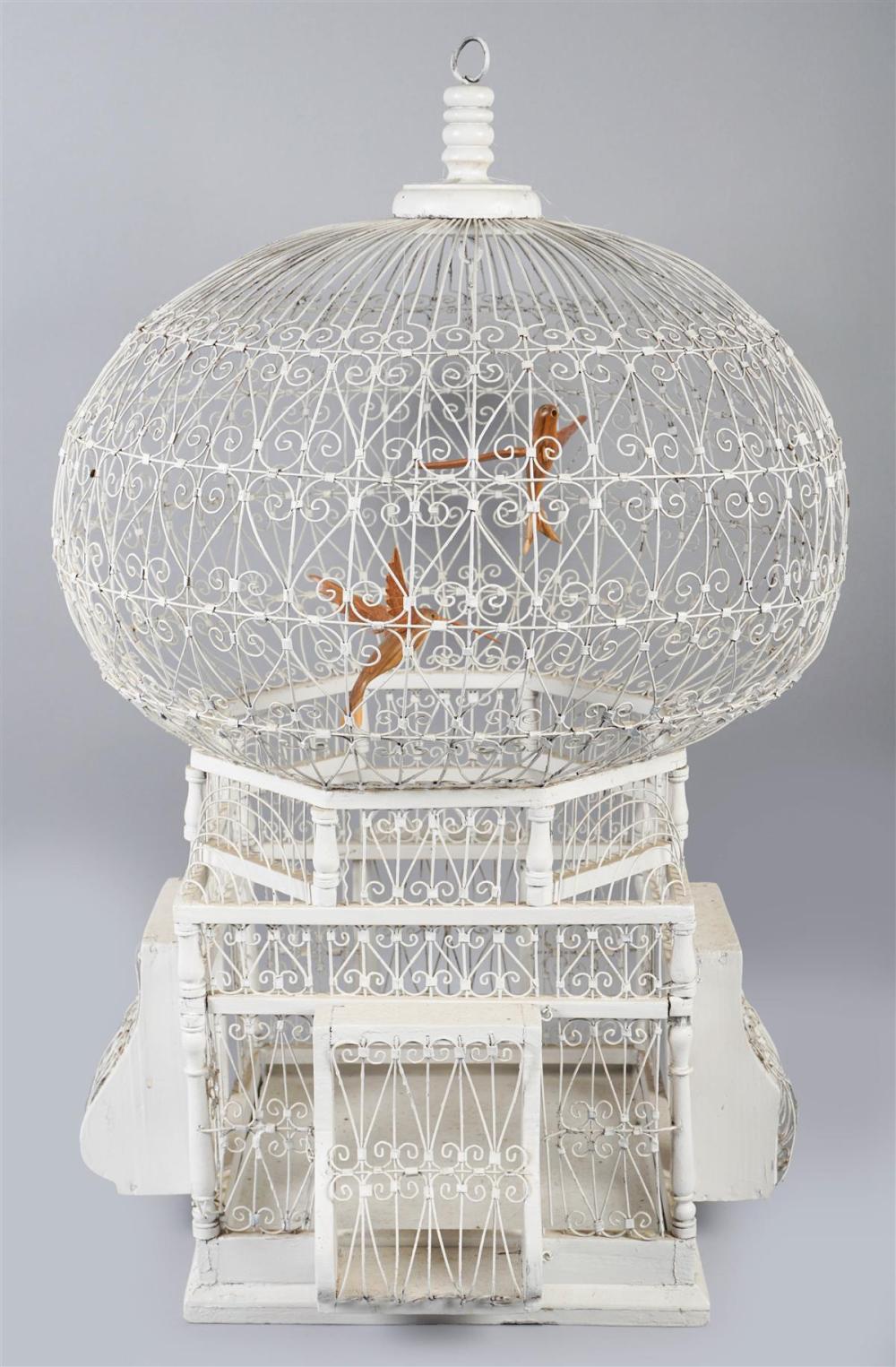 WIRE AND WOOD BIRDCAGE WITH CUPOLAWIRE 33c67e