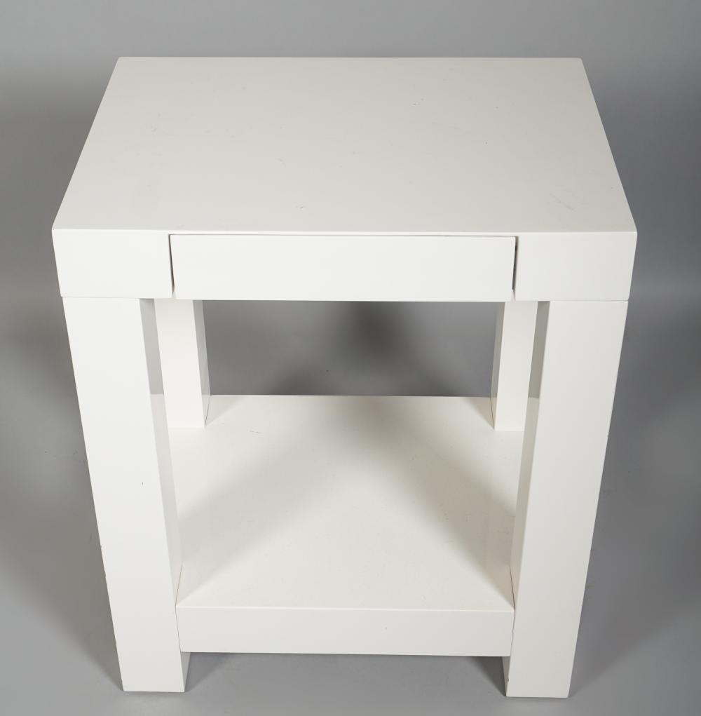 WEST ELM WHITE LACQUERED SIDE TABLE