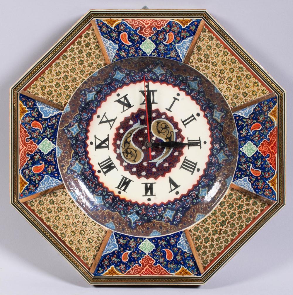 PERSIAN GILT AND PAINTED CLOCK 33c6eb