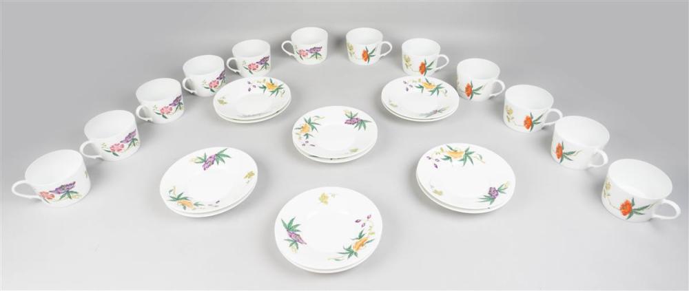 GROUP OF CERALENE LIMOGES CUPS AND SAUCERSGROUP