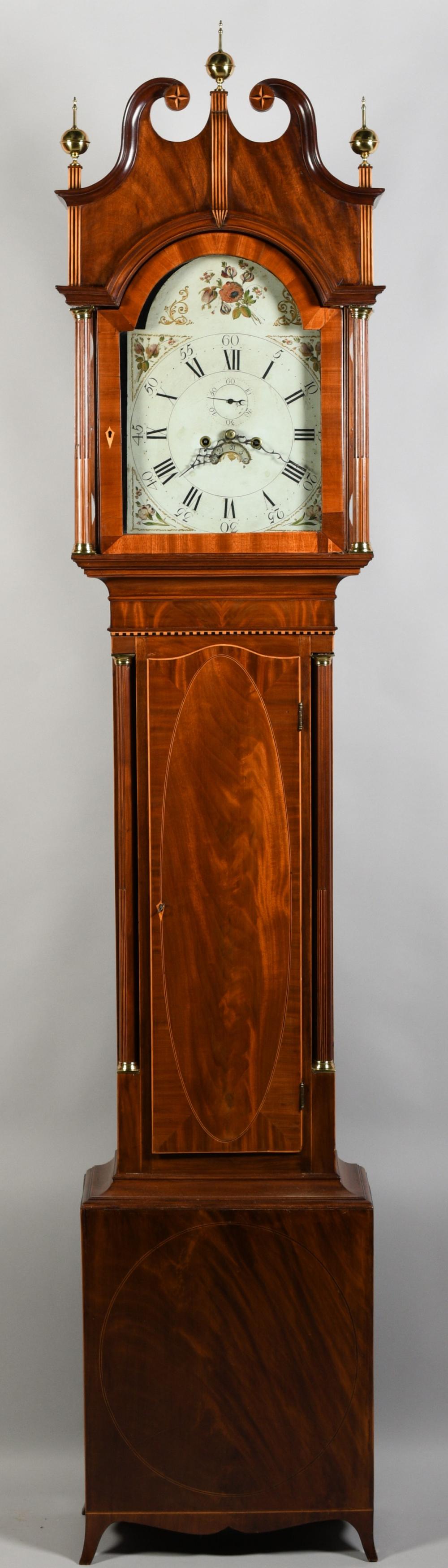CHIPPENDALE INLAID MAHOGANY TALL