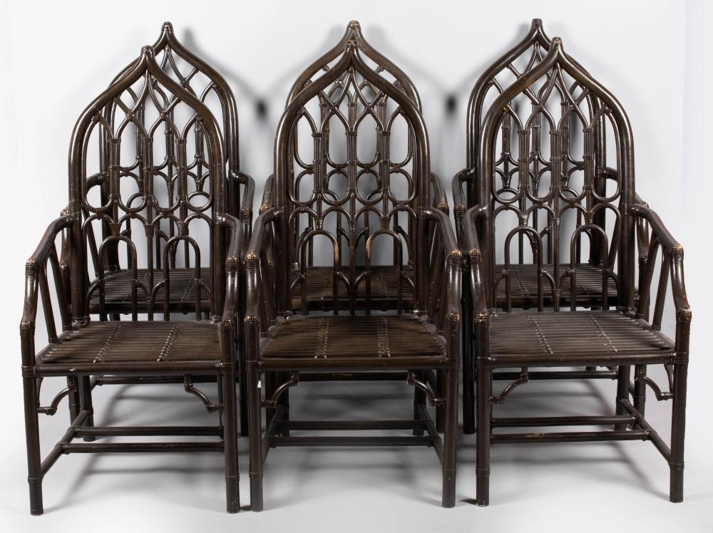 SET OF SIX GOTHIC STYLE RATTAN 33c757