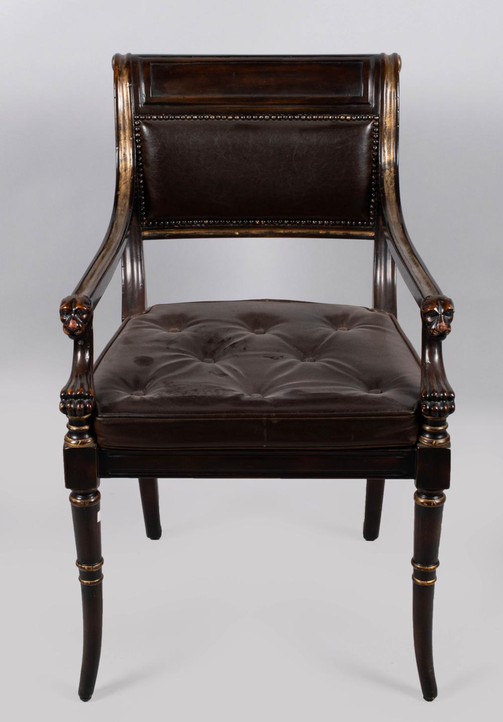 REGENCY STYLE PARCEL-GILT MAHOGANY