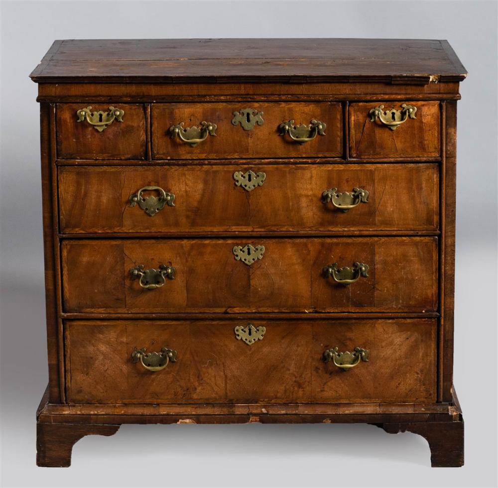 GEORGE I INLAID WALNUT CHEST OF