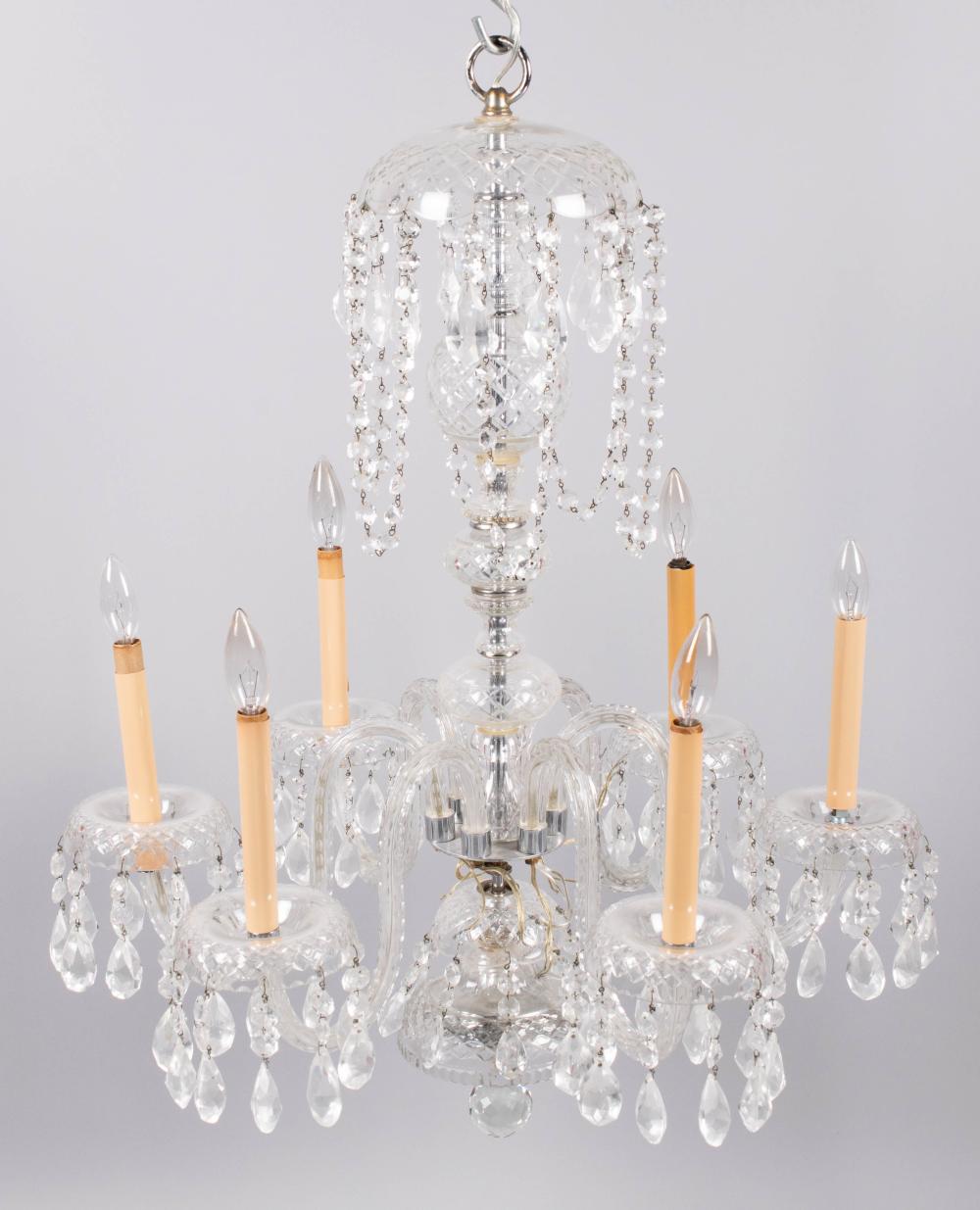 GEORGE III STYLE CUT GLASS SIX LIGHT 33c778