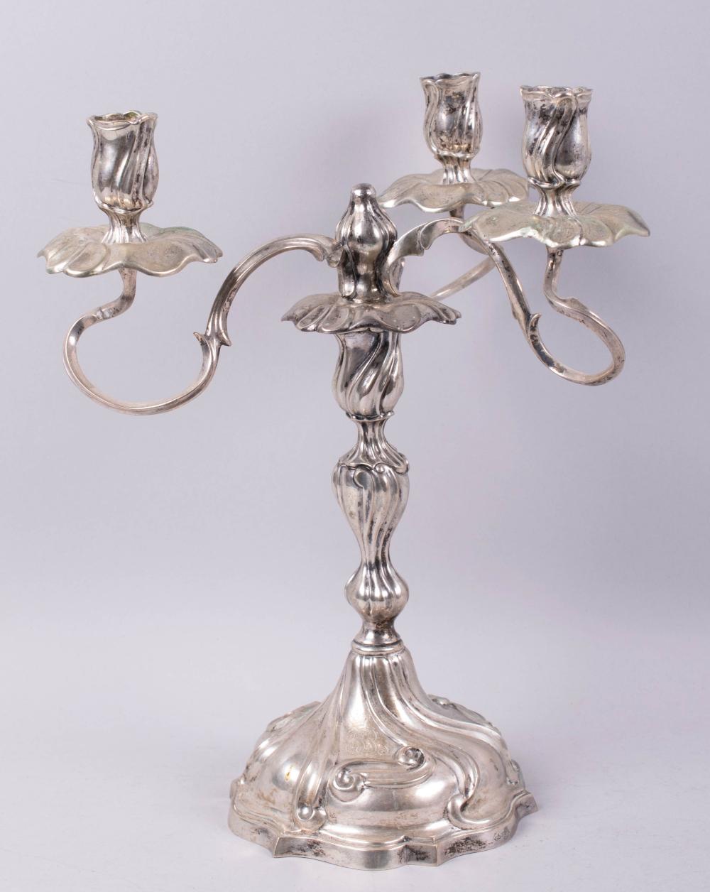 PAIR OF GERMAN .800 SILVER CANDLESTICKS