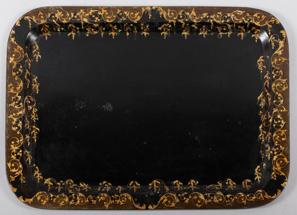 VICTORIAN GILT DECORATED BLACK 33c7e3