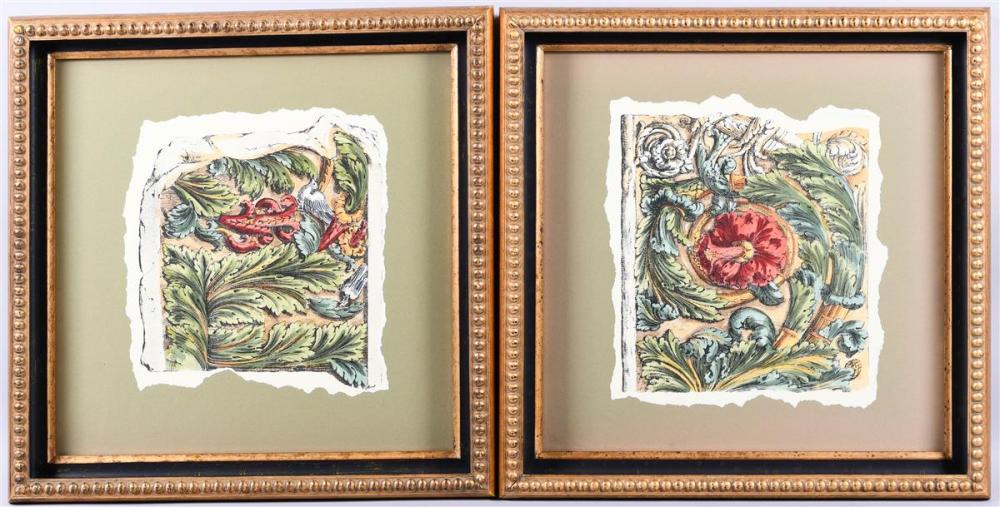 , A PAIR OF DECORATIVE FRAMED WORKS,