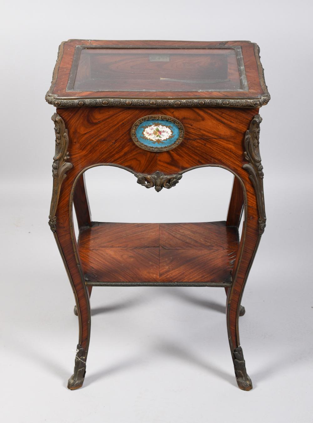 LOUIS XV STYLE ROSEWOOD AND SEVRES