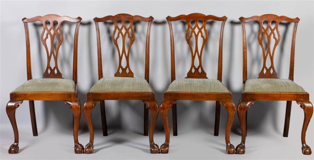 SET OF FOUR GEORGE III STYLE MAHOGANY