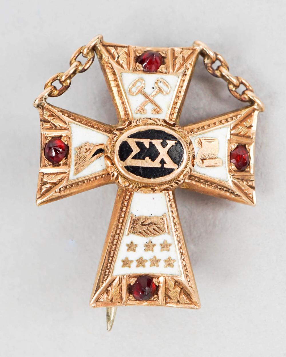 GOLD AND ENAMEL SIGMA CHI FRATERNITY 33c876