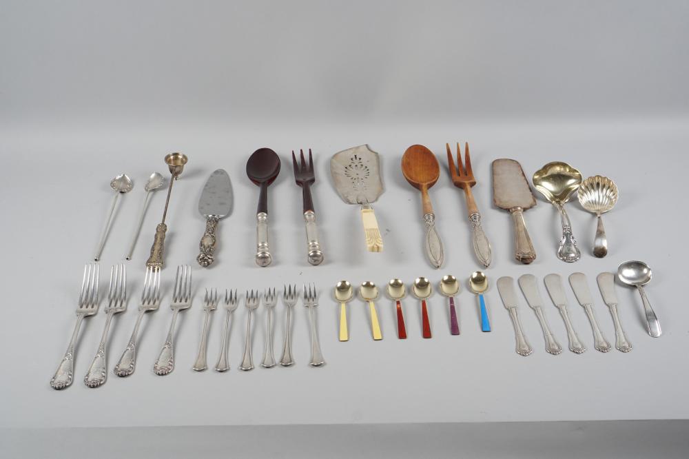 GROUP OF SILVER AND PLATED FLATWAREGROUP 33c893