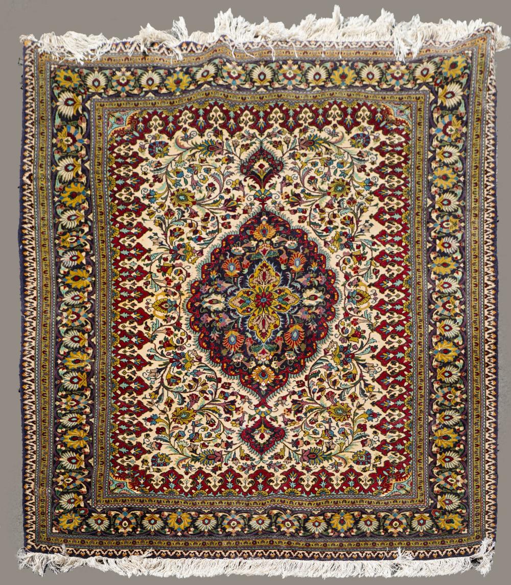 PERSIAN QUM HAND KNOTTED WOOL RUG 33c8d7