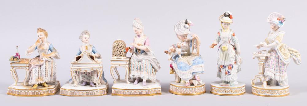 COLLECTION OF SIX MEISSEN LACE  33c8f0