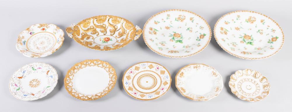 NINE VARIOUS MEISSEN PORCELAIN