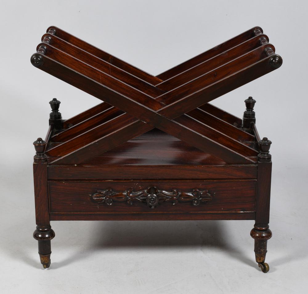 ENGLISH ROSEWOOD CANTERBURY, 19TH