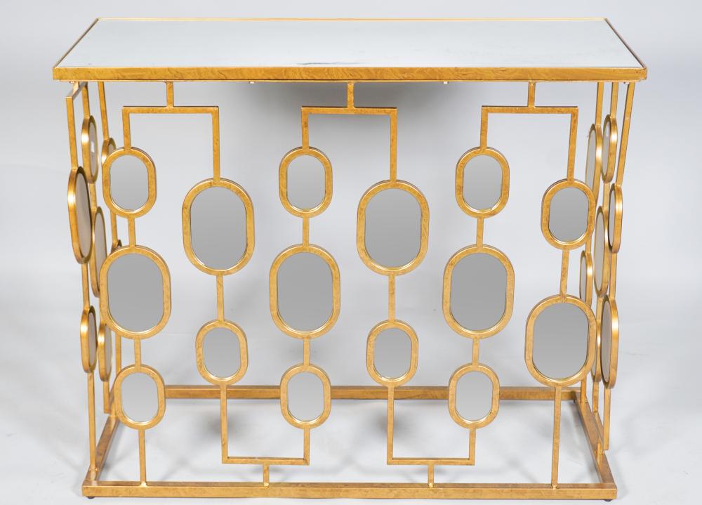 CONTEMPORARY GOLD PAINTED CONSOLE 33c943