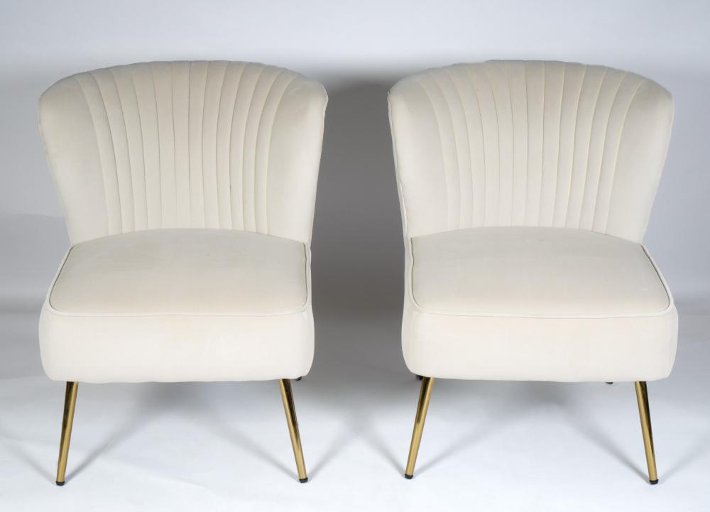 PAIR OF CONTEMPORARY BRASS UPHOLSTERED 33c945