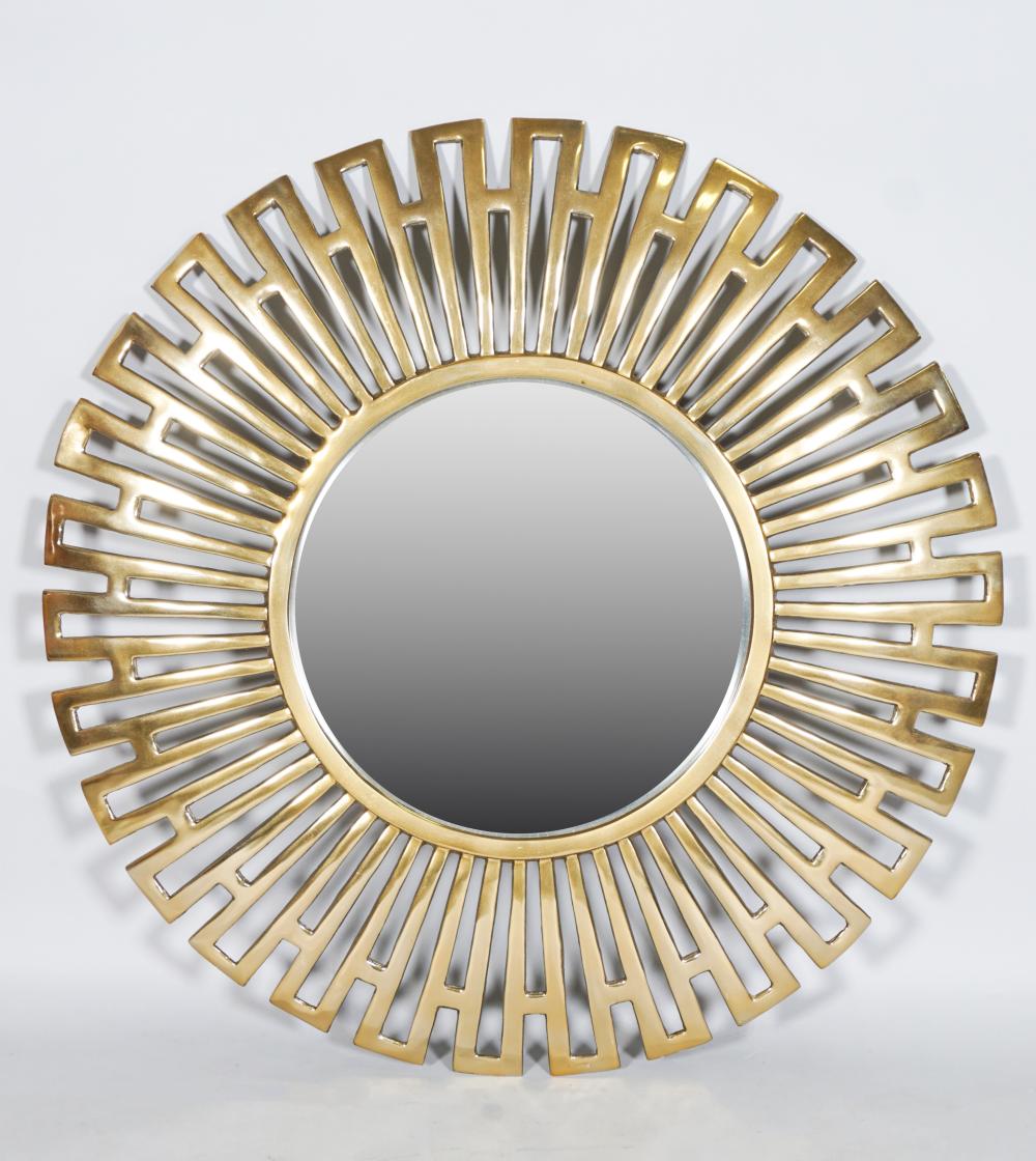 CONTEMPORARY BRASS SUNBURST MIRROR 33c968