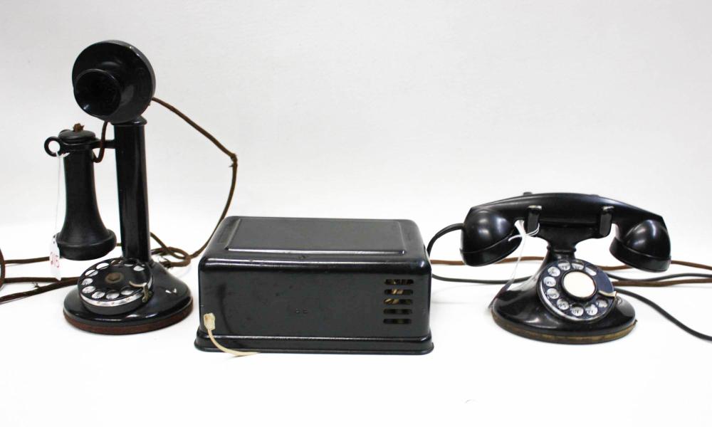TWO VINTAGE TELEPHONES: AMERICAN TEL