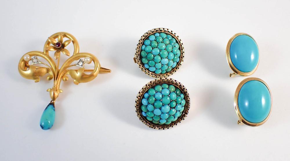 FIVE ARTICLES OF TURQUOISE AND 33f167