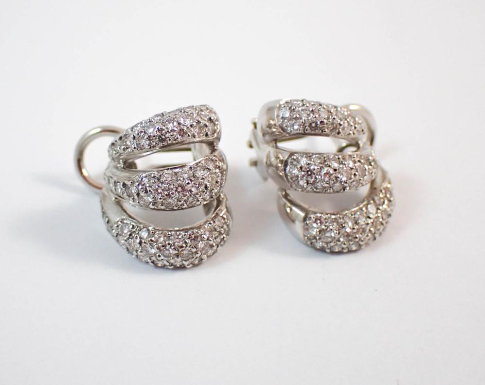 PAIR OF DIAMOND AND FOURTEEN KARAT