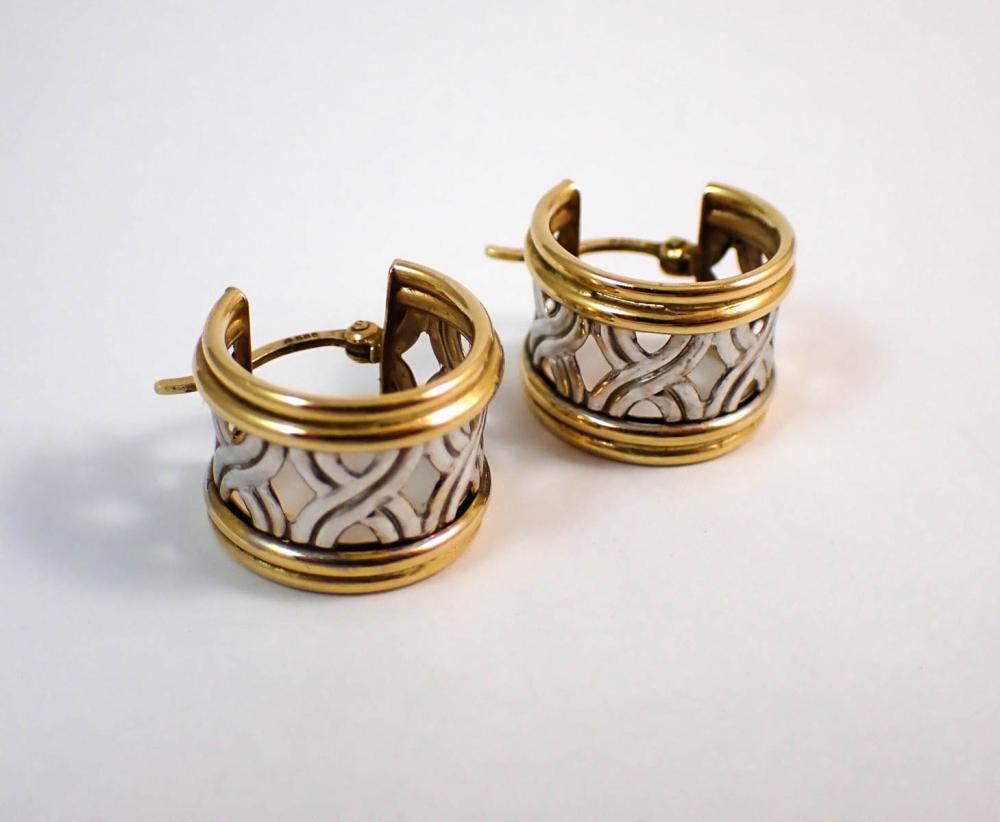 PAIR OF FOURTEEN KARAT GOLD HUGGIE