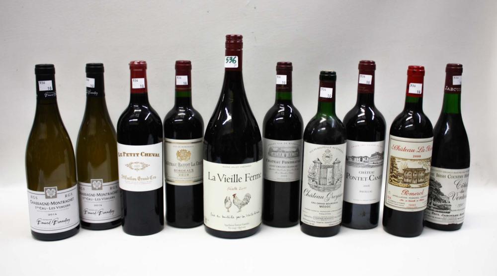 TEN BOTTLES OF VINTAGE FRENCH WINE  33f205