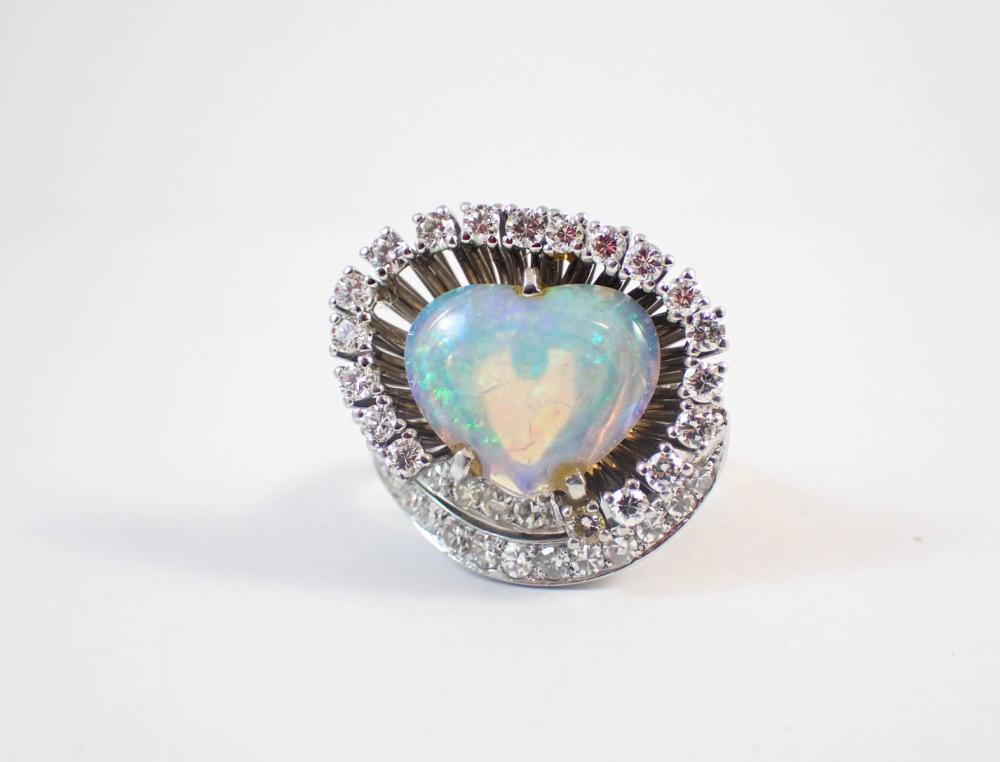 DIAMONDS HEART OPAL AND PLATINUM 33f21f