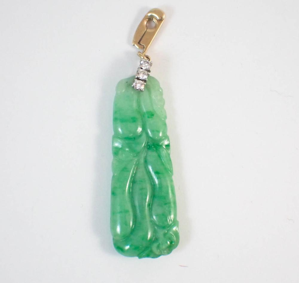 CHINESE CARVED JADE DIAMONDS AND 33f247