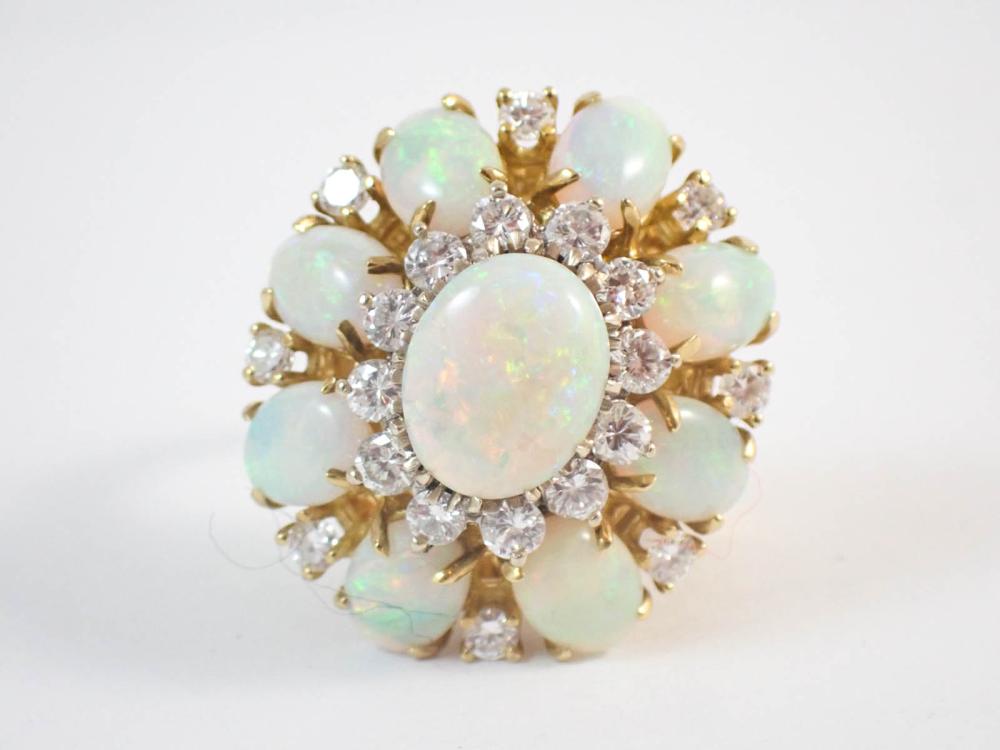 DIAMOND OPAL AND EIGHTEEN KARAT 33f255