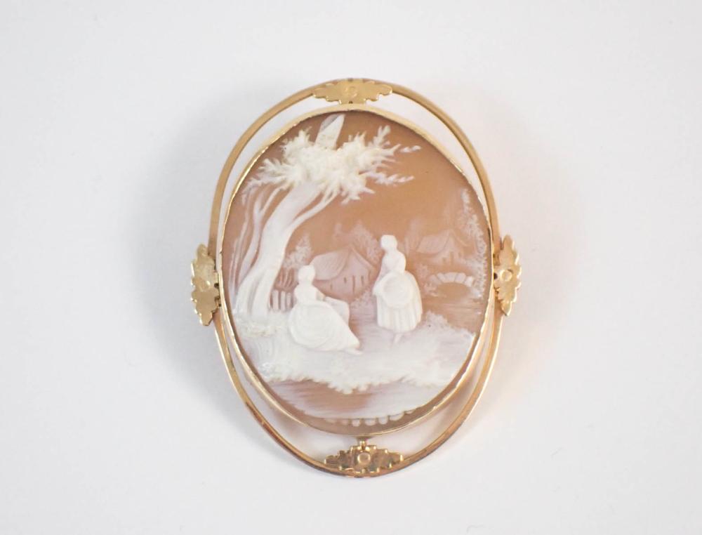 CAMEO AND FOURTEEN KARAT GOLD BROOCH  33f264