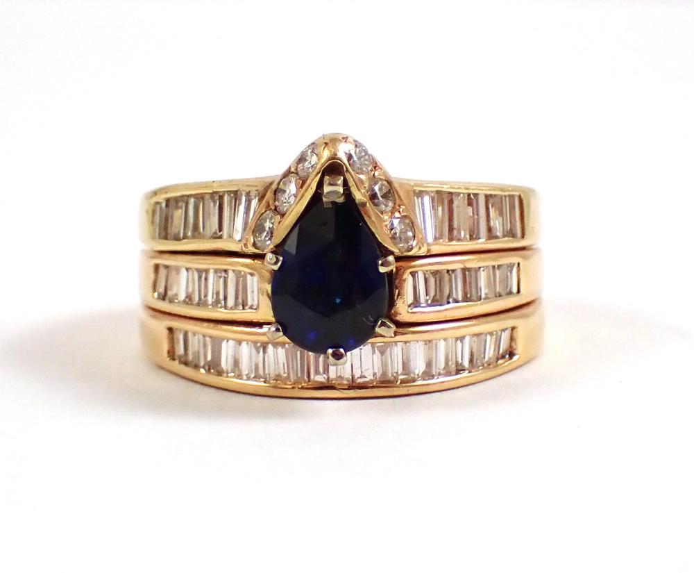 BLUE SAPPHIRE DIAMOND AND FOURTEEN 33f25c