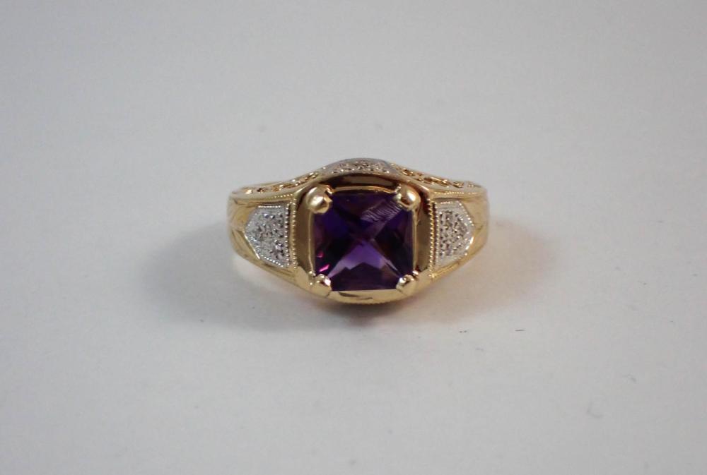 AMETHYST AND FOURTEEN KARAT TWO TONE 33f289