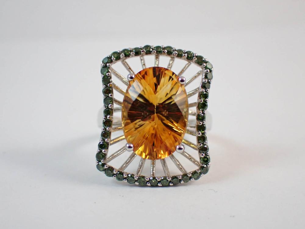 CITRINE, GREEN DIAMOND AND FOURTEEN