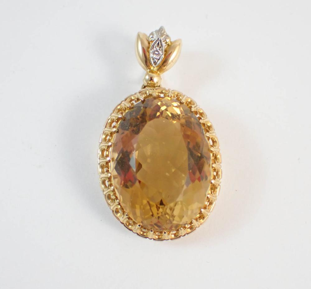 CITRINE DIAMOND AND FOURTEEN KARAT 33f2a0