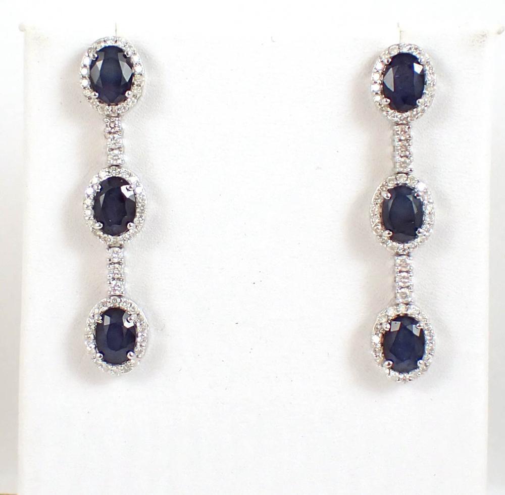 PAIR OF SAPPHIRE AND DIAMOND DROP 33f2ad