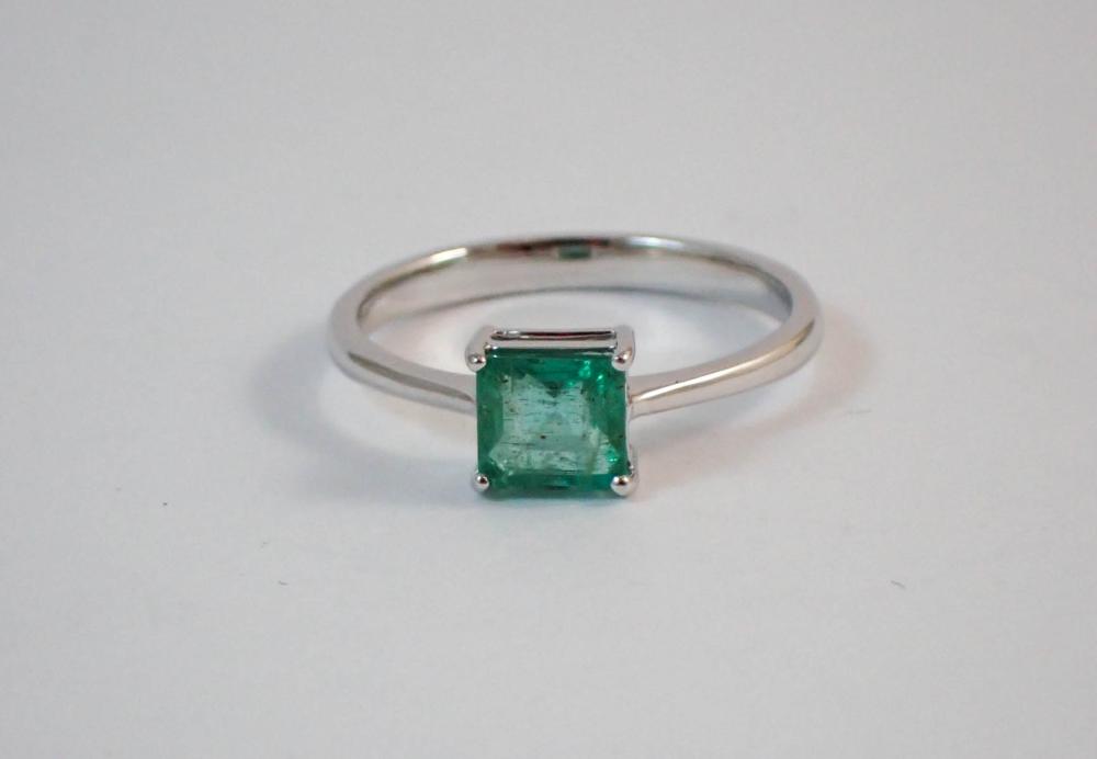 EMERALD AND FOURTEEN KARAT WHITE